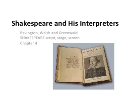 Shakespeare and His Interpreters