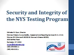 Security and Integrity of the NYS Testing Program