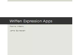 Written Expression Apps