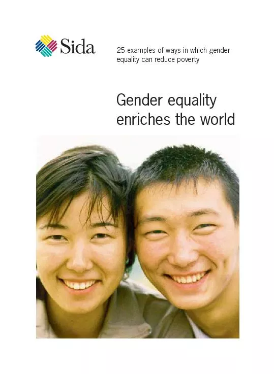 We work with gender equality toend povertyMany women in the world live