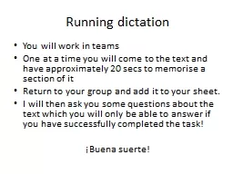 Running dictation