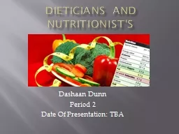 Dieticians and Nutritionist's