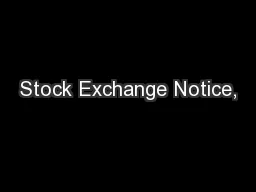 Stock Exchange Notice,