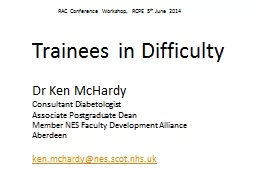 Trainees in Difficulty
