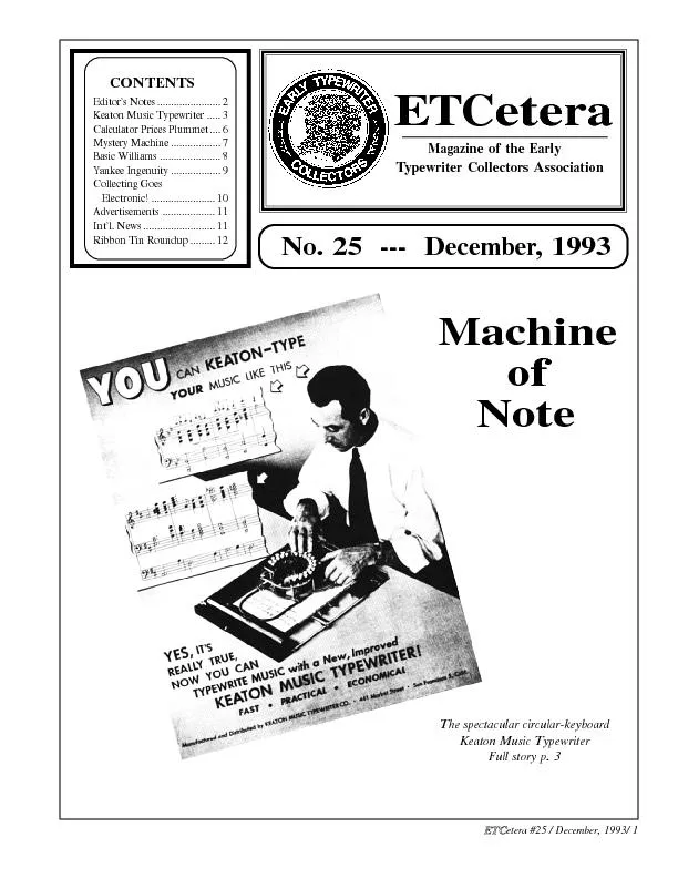 ETCetera #25 / December, 1993/ 1