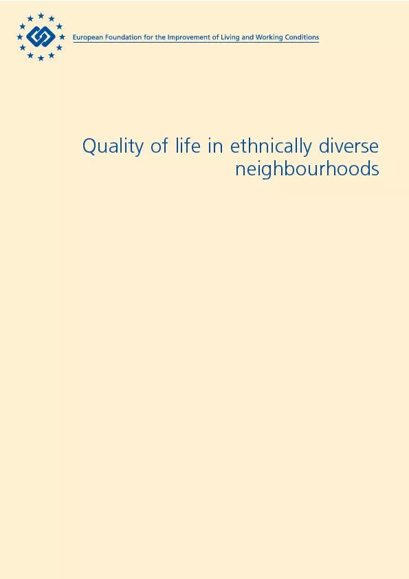 Quality of life in ethnically diverseneighbourhoods