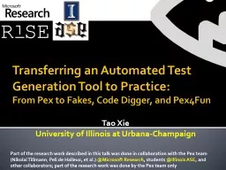 Transferring an Automated Test Generation Tool to Practice: