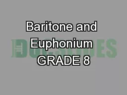 Baritone and Euphonium GRADE 8