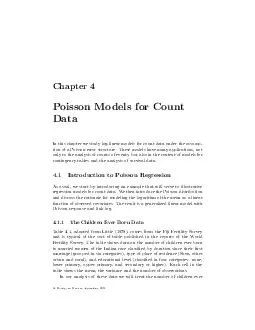 Chapter  Poisson Models for Count Data In this chapter we study loglinear models for count