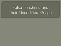False Teachers and
