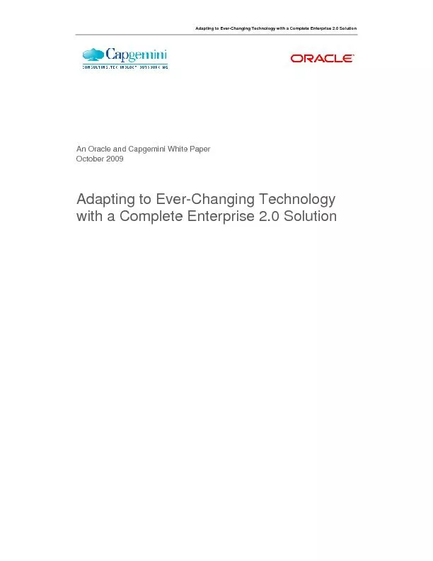 Adapting to Ever-Changing Technology with a Complete Enterprise 2.0 So
