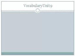 Vocabulary Unit 9