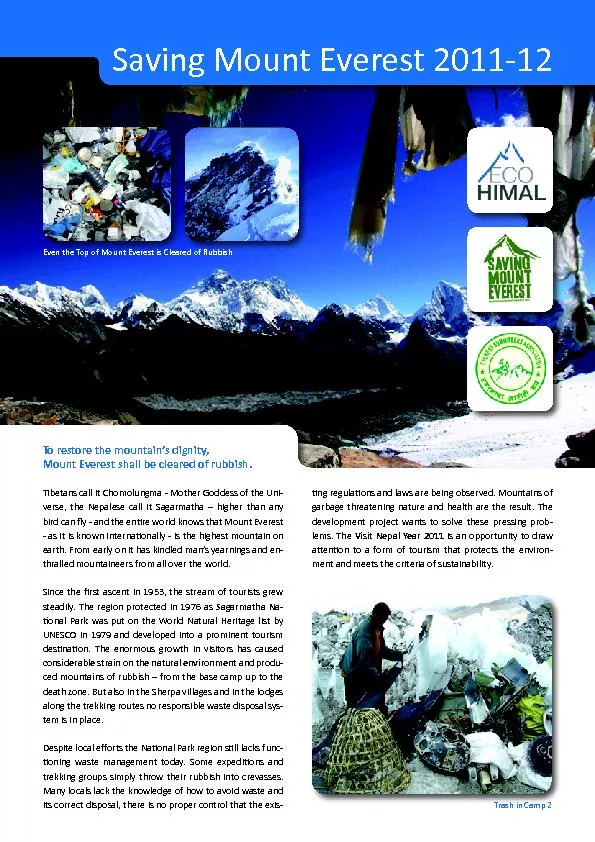 Saving Mount Everest 2011-12