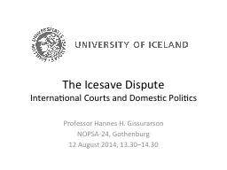 The Icesave Dispute
