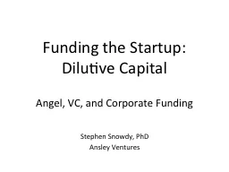 Funding the Startup: