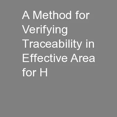 A Method for Verifying Traceability in Effective Area for H