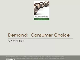 Demand:  Consumer Choice