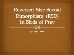 Reversed Size Sexual Dimorphism (RSD)