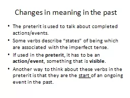 Changes in meaning in the past