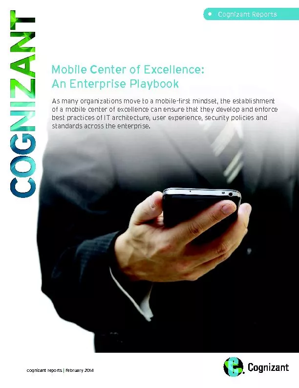 Mobile Center of Excellence:  An Enterprise PlaybookAs many organizati