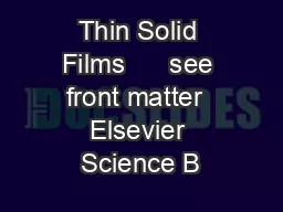 Thin Solid Films      see front matter  Elsevier Science B