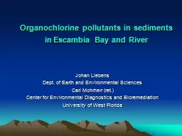 Organochlorine pollutants in sediments in Escambia Bay and