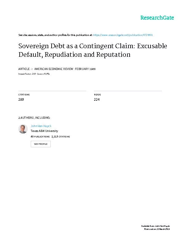 NBER WORKING PAPER SERIESSOVEREIGN DEBTAS A CONTINGENT CLAIM:EXCUSABLE