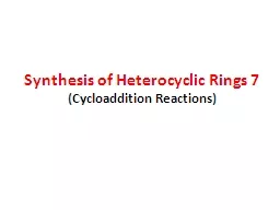 Synthesis of Heterocyclic Rings
