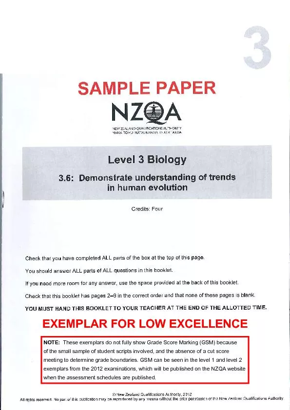 EXEMPLAR FOR LOW EXCELLENCE