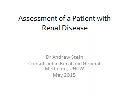 Assessment of a Patient with Renal Disease