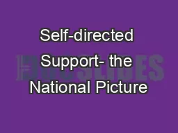 Self-directed Support- the National Picture