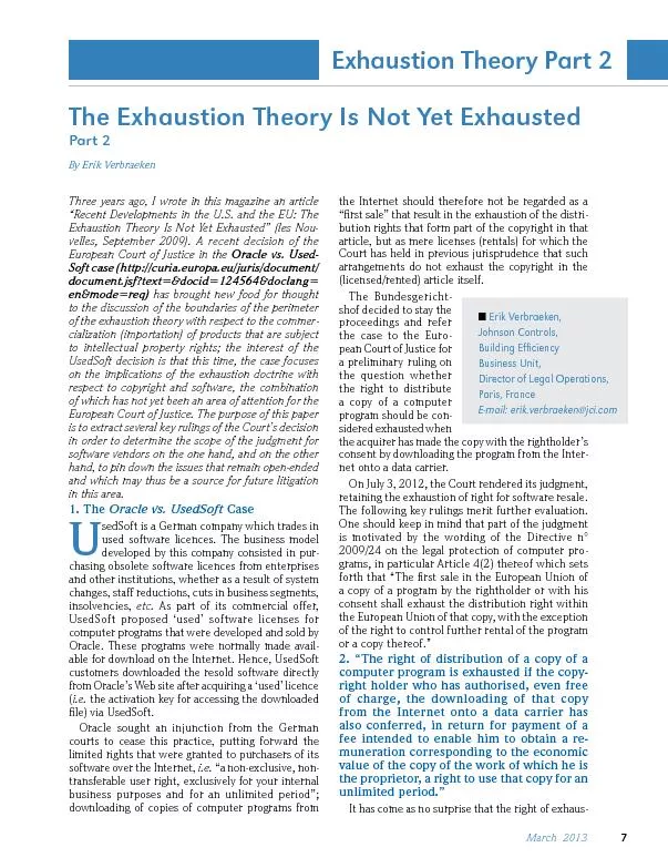 Exhaustion Theory Part 2The Exhaustion Theory Is Not Yet Exhausted Par