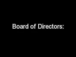 Board of Directors: