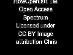 HowOpenIsIt TM Open Access Spectrum Licensed under CC BY Image attribution Chris