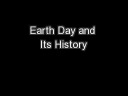 Earth Day and Its History