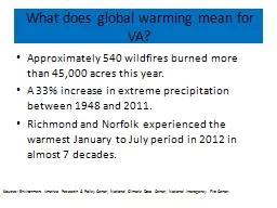 What does global warming mean for VA?