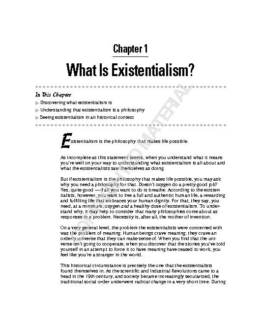 Part I: Introducing Existentialism