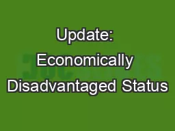 Update: Economically Disadvantaged Status