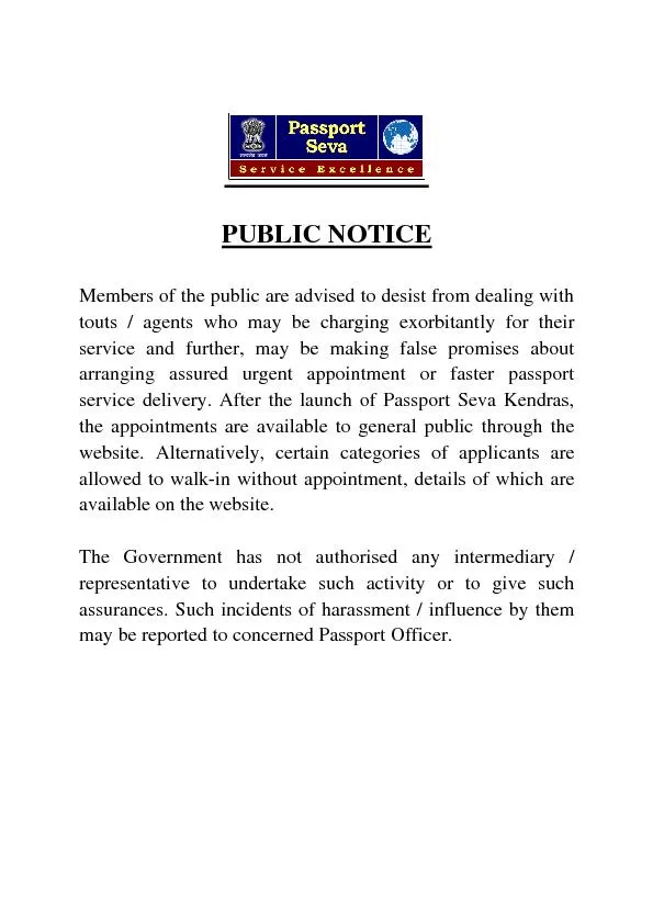 Members of the public are advised to desist from dealing with 
...