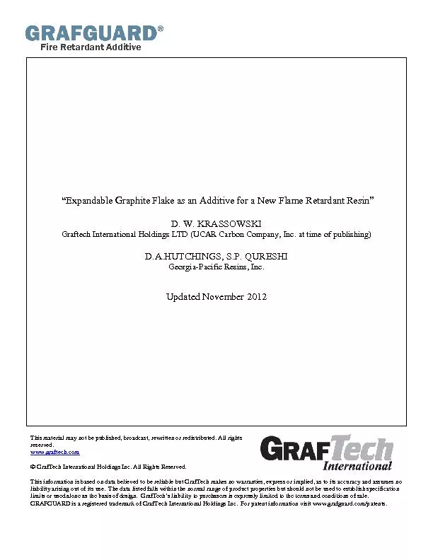 “Expandable Graphite Flake as an Additive for a New Flame Retar