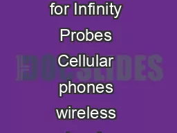 Mechanical Layout Rules for Infinity Probes Cellular phones wireless networks e