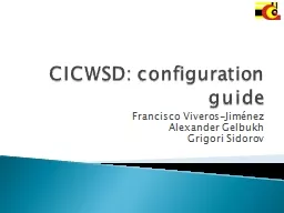 CICWSD: configuration guide