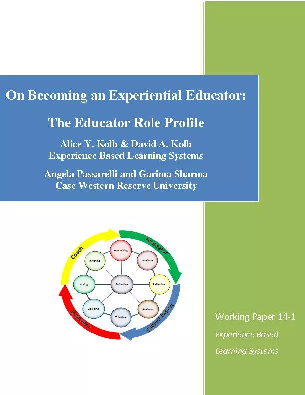 Working Paper 14Experience Based Learning Systems