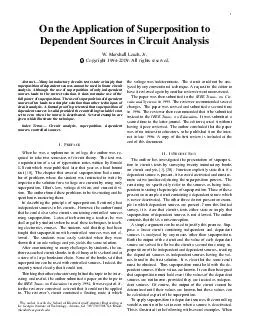 On the Application of Superposition to Dependent Sources in Circuit Analysis W
