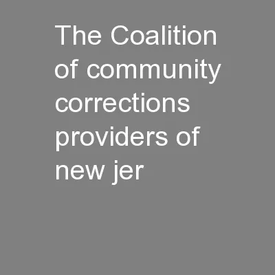 The Coalition of community corrections providers of new jer