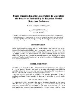 Using Thermodynamic Integration to Calculate the Posterior Probability in Bayesian Model