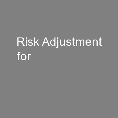 Risk Adjustment for