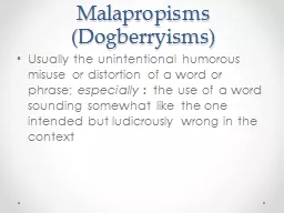 Malapropisms (