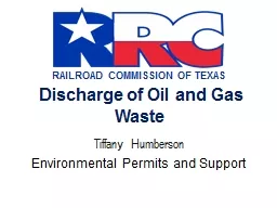Discharge of Oil and Gas Waste
