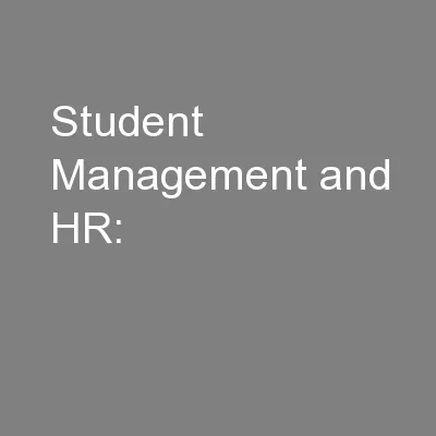 Student Management and HR: